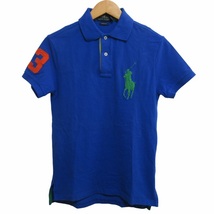 ポロ ラルフローレン POLO RALPH LAUREN ビッグポニー ポロシャツ カットソー 半袖 国内正規 710584815002 青 ブルー XS 0507 ■GY14_画像1