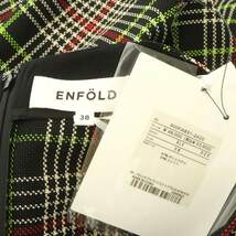 未使用品 エンフォルド ENFOLD 22AW コレクションライン チェックスカート ロング 38 黒 ベージュ 黄緑 /HK ■OS ■SH レディース_画像3