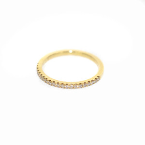  Ahkah AHKAHtina ring half Eternity 1.5mm ring K18 diamond 0.16ct 9 number yellow gold VC0208010200