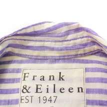 フランク&アイリーン Frank&Eileen BARRY シャツ 長袖 オープンカラー ストライプ 麻 リネン XXS 紫 パープル 白 ホワイト_画像8