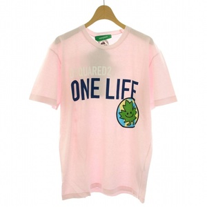 未使用品 ディースクエアード DSQUARED2 タグ付き 22SS ONE LIFE ONE PLANET S78GD0056 Tシャツ カットソー 半袖 クルーネック ロゴ プリン