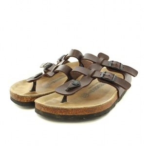  Birkenstock BIRKENSTOCKs Pal taSPARTA tongs sandals leather 2 ream strap 39 25.0cm tea Brown /YT men's 