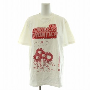 ステラマッカートニー STELLA McCARTNEY 20SS Tシャツ カットソー 半袖 コットン イラストプリント ひまわり 36 S 白 赤