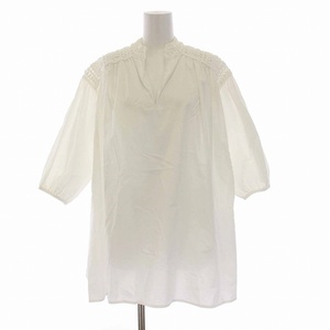 ダーマコレクション dama collection シャツ ブラウス プルオーバー 七分袖 2 M 白 ホワイト /YM レディース