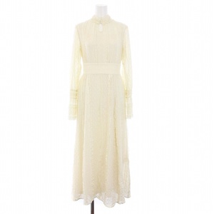 アメリヴィンテージ Ameri VINTAGE 23SS LIKE LACE DRESS レースワンピース ロング 長袖 ハイネック S 白 オフホワイト /KH レディース