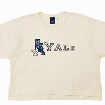 ビームスボーイ BEAMS BOY US カレッジ Tシャツ カットソー ロゴ YALE ワイド プリント 半袖 13040897146 白 アイボリー系 One Size 0516_画像1