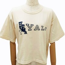 ビームスボーイ BEAMS BOY US カレッジ Tシャツ カットソー ロゴ YALE ワイド プリント 半袖 13040897146 白 アイボリー系 One Size 0516_画像3