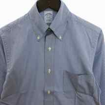未使用品 ブルックスブラザーズ ボタンダウン ドレスシャツ スリムフィット 長袖 ストライプ 白 ホワイト ブルー系 14.5-31 メンズ_画像5