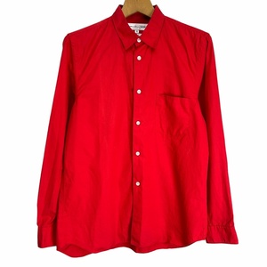 コムデギャルソンシャツ COMME des GARCONS SHIRT Shirt シャツ ブラウス 長袖 赤 レッド M フランス製 胸ポケット メンズ