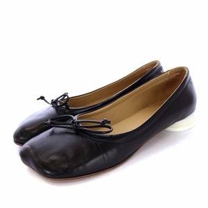 MM6 Maison Margiela дыра tomikba Rely na обувь балетки туфли-лодочки коричневый n ключ каблук кожа 35.5 22.5cm чёрный 