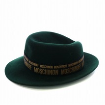 モスキーノ MOSCHINO 中折れハット ソフト帽 帽子 ウール ロゴ 緑 グリーン /AQ ■GY18 メンズ_画像1