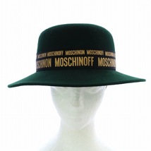 モスキーノ MOSCHINO 中折れハット ソフト帽 帽子 ウール ロゴ 緑 グリーン /AQ ■GY18 メンズ_画像3