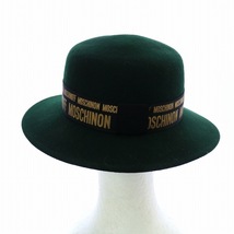モスキーノ MOSCHINO 中折れハット ソフト帽 帽子 ウール ロゴ 緑 グリーン /AQ ■GY18 メンズ_画像7