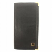 ダンヒル dunhill 二つ折り 長財布 ウォレット 札入れ レザー ロゴ 黒 ブラック /IR ■GY18 メンズ_画像1