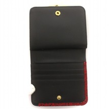 未使用品 印傳屋 INDEN‐YA INDENYA 二つ折り財布 コインケース がま口 ウォレット 鹿革 レザー 漆 総柄 赤 レッド 黒 ブラック 1607_画像3