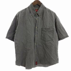 ラングラー WRANGLER HERO デニムシャツ 半袖 ボタンダウン コットン グレー M メンズ