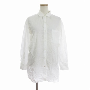 23 district Onward . mountain Denim shirt blouse long sleeve regular color cotton white white 38 M rank lady's 