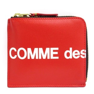  Comme des Garcons COMME des GARCONS Huge Logo coin case folding twice purse L character ZIP Logo SA3100HL red men's lady's 