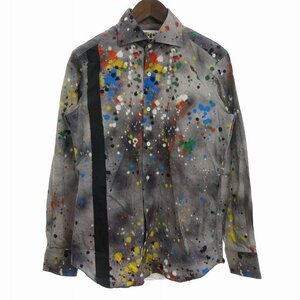 ユナイテッドアローズ UNITED ARROWS Nigold ペイントシャツ レギュラーカラー 長袖 コットン 5552-250-0003 グレー 37 F ■SM1 メンズ