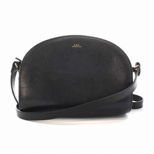  A.P.C. A.P.C. half moon shoulder bag leather black black /YM lady's 