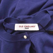 未使用品 オールドイングランド OLD ENGLAND ニットカーディガン クルーネック 七分袖 絹 シルク 36 M 紺 ネイビー /NW41 レディース_画像7