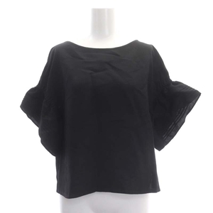  Adore ADORE summer light blouse short sleeves pull over linen.38 black black /NR #OS lady's 