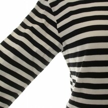 アニエスベー agnes b. Tシャツ カットソー ボーダー 長袖 T1 S 黒 ブラック 白 ホワイト /XK レディース_画像6