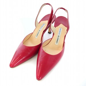 マノロブラニク MANOLO BLAHNIK パンプス ストラップ レザー ポインテッドトゥ 36 23cm 赤 レッド /TK レディース