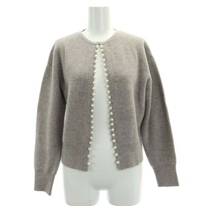  Untitled UNTITLED pearl style knitted cardigan wool long sleeve 0 gray /HS #OS lady's 