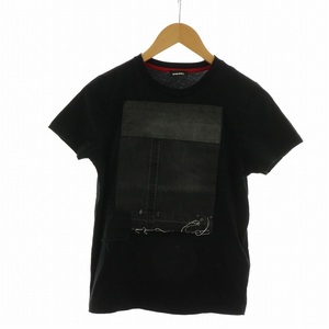 ディーゼル DIESEL Tシャツ カットソー 半袖 デニム 10 140-150cm 黒 ブラック ■GY99 /MQ キッズ