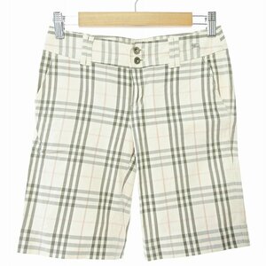 バーバリーブルーレーベル BURBERRY BLUE LABEL ノバチェック ショートパンツ ストレッチ ベージュ 36 0513 ■GY14 レディース