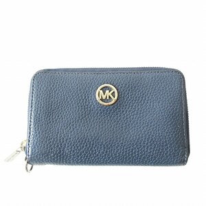 マイケルコース MICHAEL KORS 財布 ラウンドファスナー レザー 紺 ネイビー 0514 ■GY14 レディース