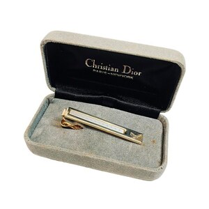 クリスチャンディオール Christian Dior タイピン ネクタイピン ビジネス ケース付き ゴールドｘシルバーカラー メンズ