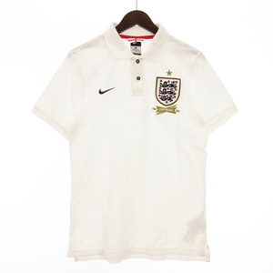 ナイキ NIKE ポロシャツ 半袖 イングランド代表 150周年 刺繍 コットン 白 ホワイト M トップス サッカーウェア メンズ