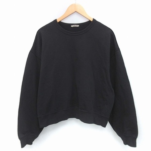 オーラリー AURALEE AURALEE SUPER SOFT SWEAT BIG P/O スウェット トレーナー ショート丈 1 M 黒 ブラック A8SP10GU /SW メンズ