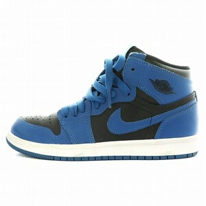 ナイキ NIKE ジョーダン 1 プレスクール JORDAN 1 RETRO HIGH OG PS スニーカー シューズ 22.0cm 黒 青 AQ2664-404