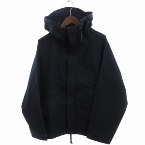 ナナミカ MONOCLE コラボ Cruiser Jacket エクワックスジャケット フード ゴアテックス コットン 無地 比翼 SUAS343 紺 M ■SM1 メンズ