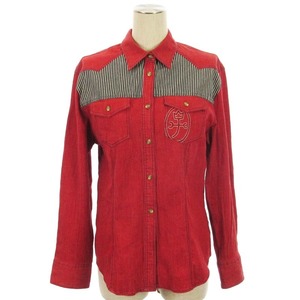  Castelbajac CASTELBAJAC blouse shirt long sleeve red 2 lady's 