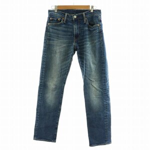 リーバイス Levi's 513 デニムパンツ ジーンズ ジップフライ ウォッシュ加工 ロゴ 29 L 青 ブルー ■GY01 /MQ レディース