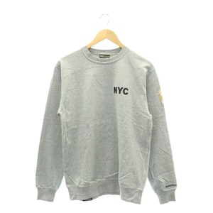 バックチャンネル BACK CHANNEL NYC ロゴ 長袖Tシャツ カットソー ロンT プリント コットン M グレー 黒 ブラック /NR ■OS メンズ