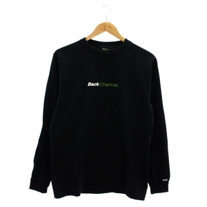 バックチャンネル BACK CHANNEL Tシャツ カットソー 長袖 ロンT ロゴ プリント コットン M 黒 ブラック /NR ■OS メンズ