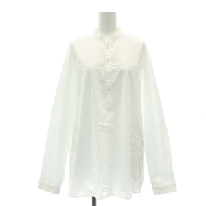 エイトン ATON SUVIN BROAD BAND COLLAR SHIRT シャツ ブラウス 長袖 2 S 白 ホワイト /SY ■OS レディース