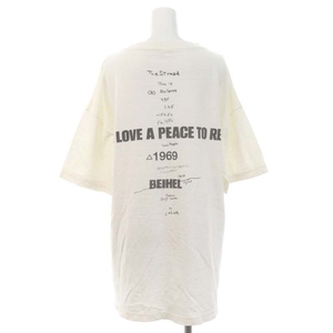 ドゥーズィエムクラス DEUXIEME CLASSE LOVE A PEACE バックプリントTシャツ カットソー 半袖 コットン オフホワイト 黒 ブラック