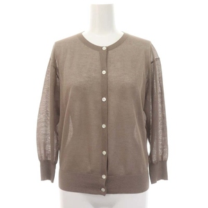  Untitled UNTITLED lame cardigan long sleeve front button 2 M tea Brown /YQ #OS lady's 