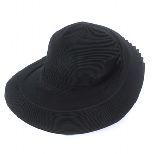  Issey Miyake ISSEY MIYAKE steam stretch pleat deformation hat hat black black /KH lady's 