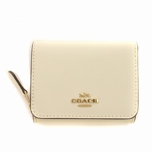 コーチ COACH 三つ折り財布 ミニ ウォレット クロスグレインレザー 金具ロゴ 白 ホワイト F37968 /IR ■GY18 レディース