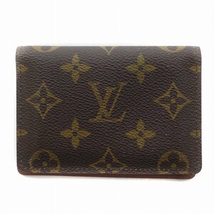 ルイヴィトン LOUIS VUITTON ポルト2カルト ヴェルティカル パスケース 定期入れ 二つ折り モノグラム キャンバス 茶 M60533