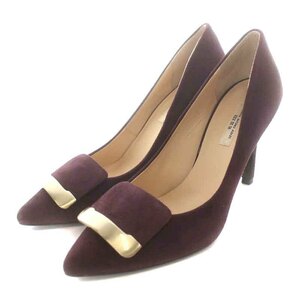  seven tu L bsa-tiVII XII XXX pumps suede po Inte dotu high heel 23.0cm purple purple Gold color /NW24