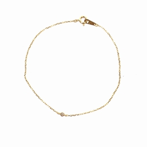 ルボンボン diamond chain bracelet ブレスレット K10 ダイヤモンド 0.01ct 1Pダイヤ チェーン イエローゴールド /YI5 レディース