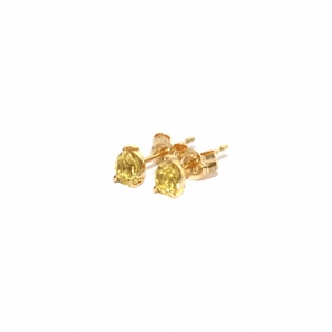  Ahkah AHKAH 24 year made flowersfo rear -ju stud yellow earrings both ear for K18 yellow beryl yellow gold 